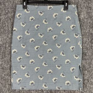LOFT Gray Floral Pencil Skirt